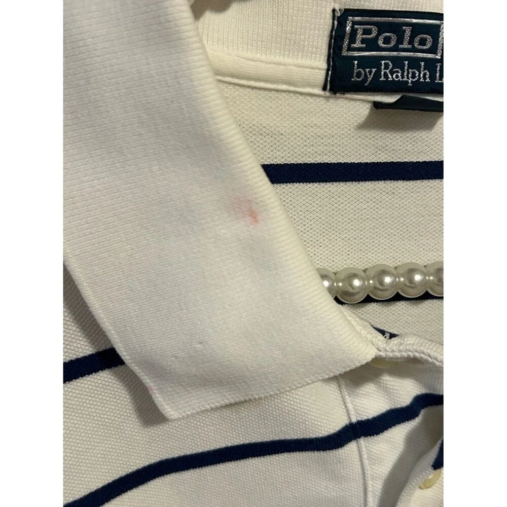 Polo by Ralph Lauren Striped Polo Shirt White Blue XLT